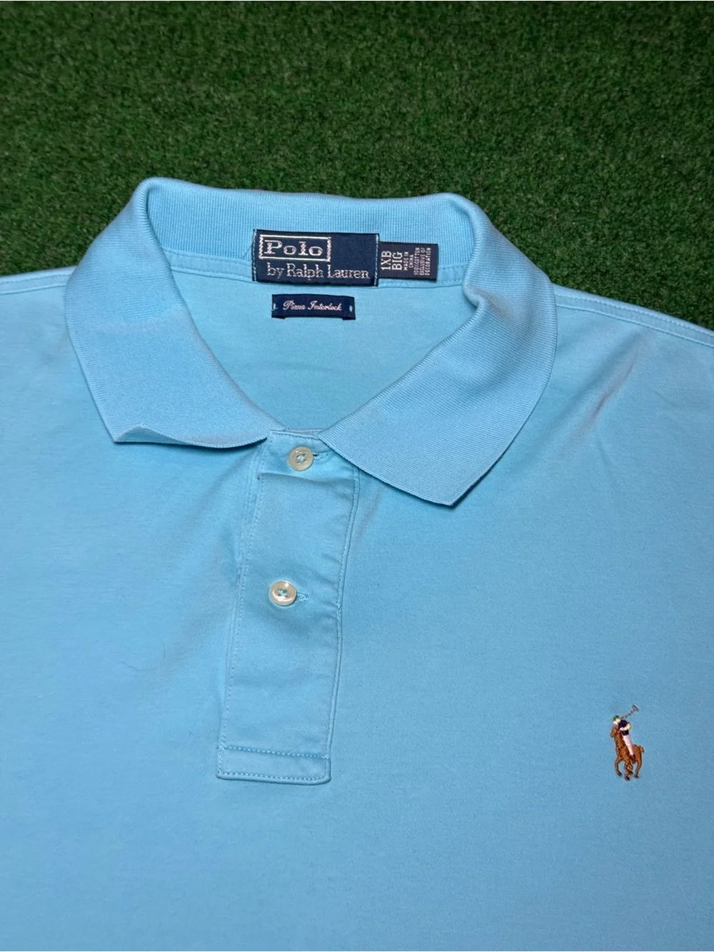 Polo Ralph Lauren Polo XL Relaxed Boxy 25x27 Blue Vintage Golf Shirt Preppy